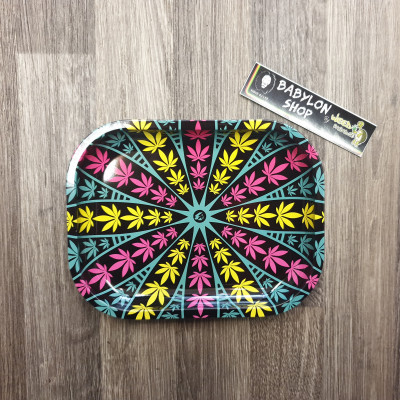 Plateau Mandala Leaves - Fire-Flow Collection (Petit Format)