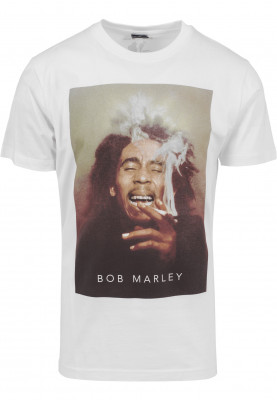 T-shirt Bob Marley Smokin' Blanc