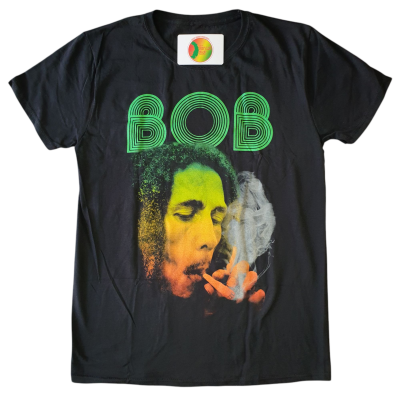 Tee-shirt Bob Marley Smoking Da Herb (Collection Zion Rootswear)
