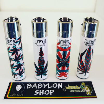 Briquet Clipper Neon Leaves #4 X 4