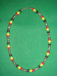 Collier Métal Perles Noire Rasta