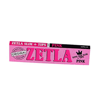 Feuilles à rouler King Size Slim Zetla Pink + Tips